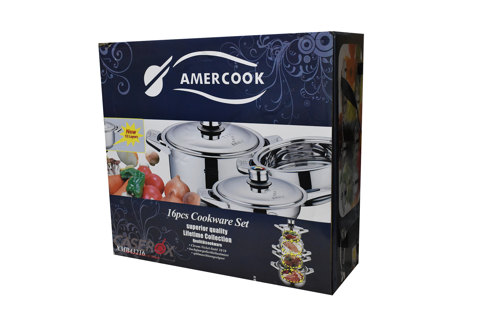 Bateria Acero Inoxidable 18/10 de 16 pzas 12 capas – Amercook - Imagen 3