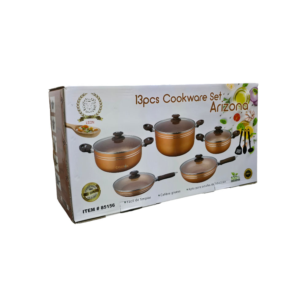 Bateria Aluminio 13 pzas c/antiadherente de Ceramica Arizona – KITCHEN KING - Imagen 3
