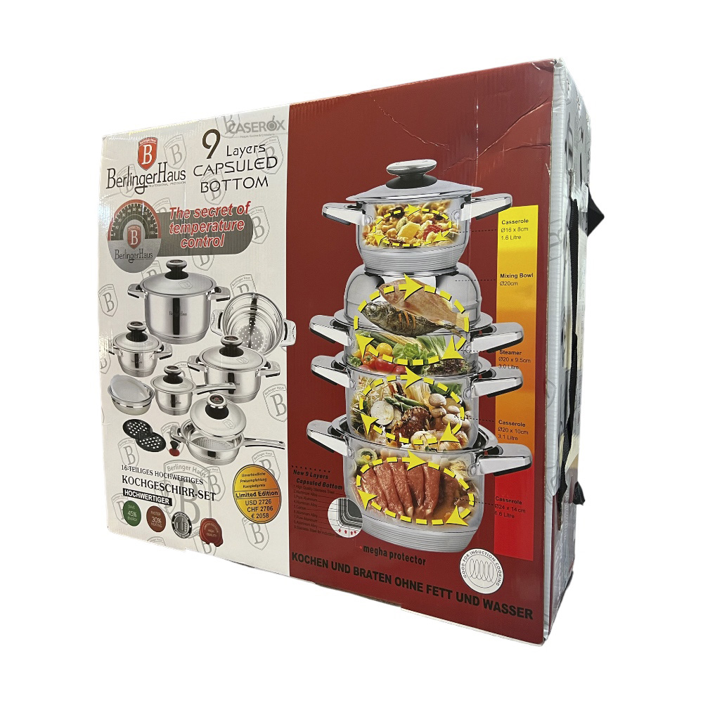 Bateria Acero Inoxidable 9 capas 16 piezas – Berlinger Haus - Imagen 2