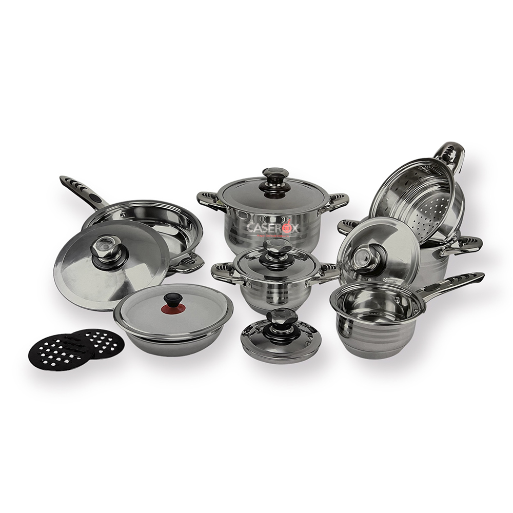 Bateria Acero Inoxidable 9 capas 16pzas – Swiss Cuisine Line