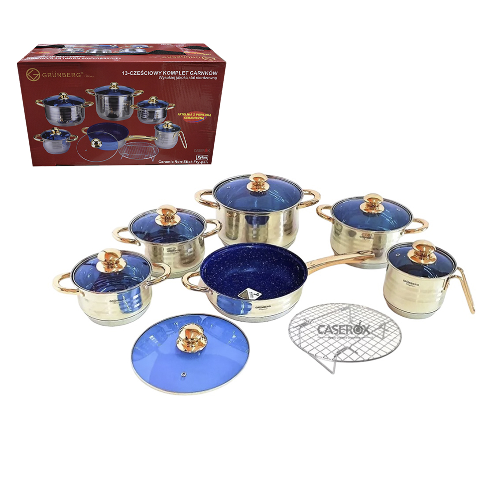 Bateria de Acero Inoxidable de 13 pzas GR886 – Grunberg