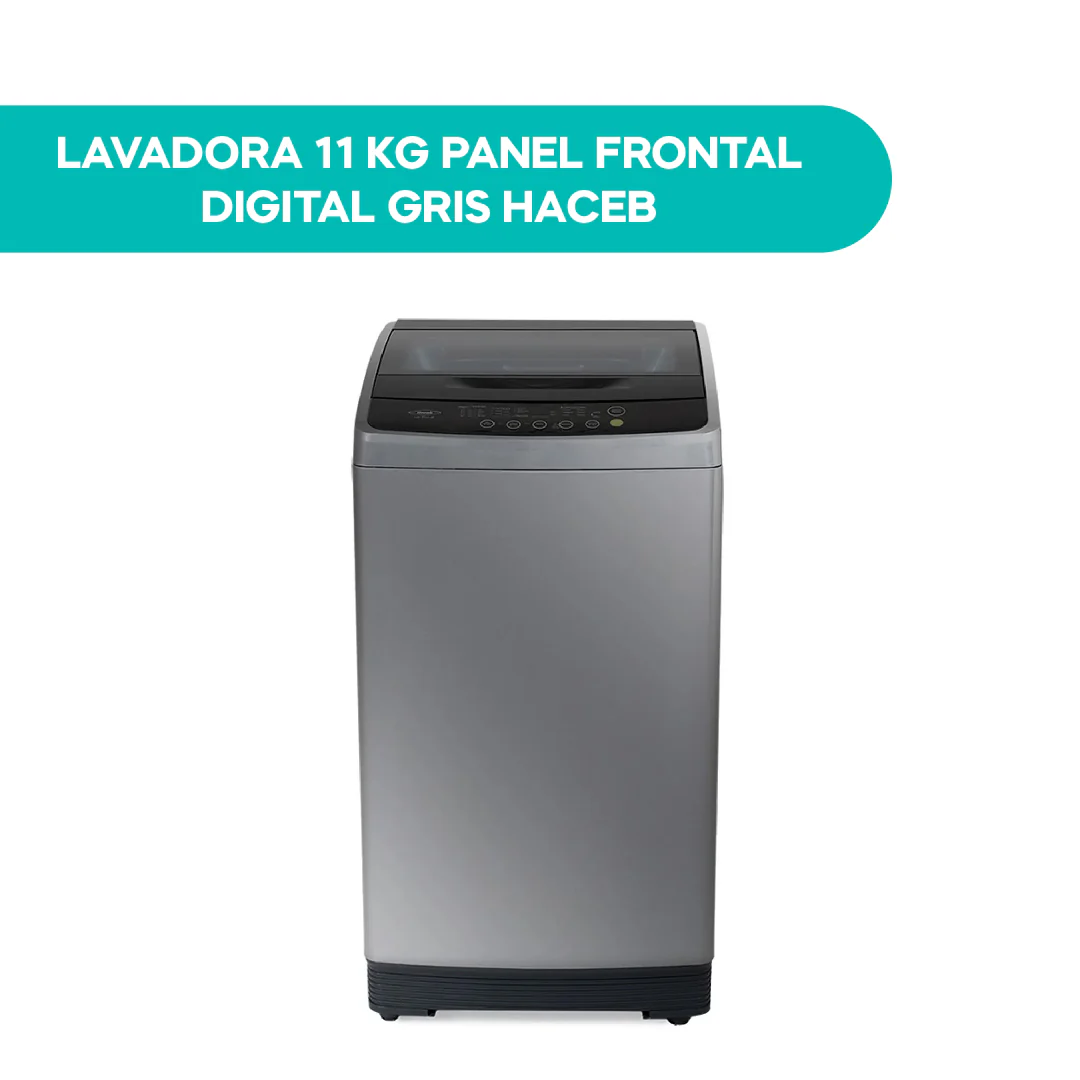 Lavadora 11KG Panel Frontal Digital Gris Haceb