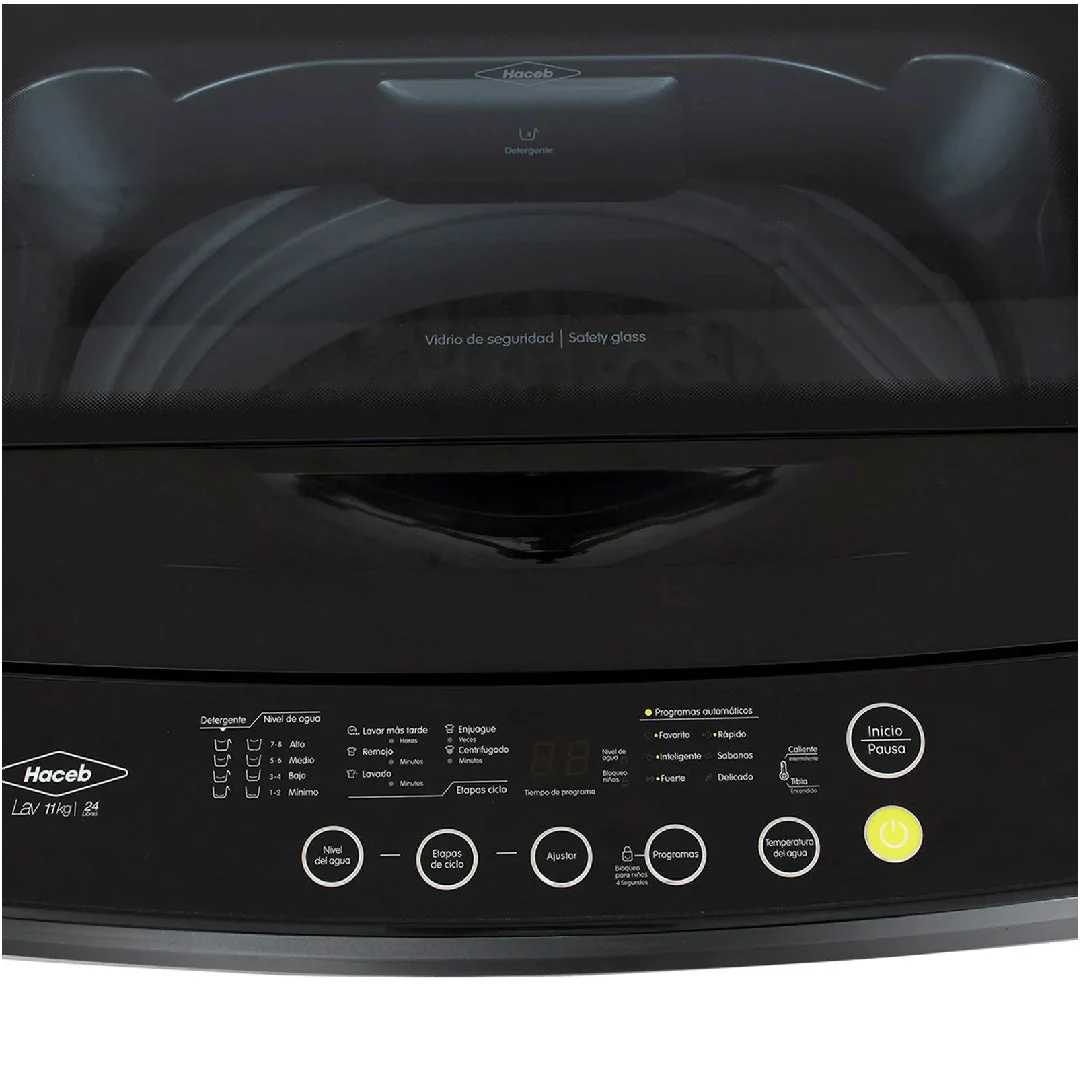 Lavadora 11KG Panel Frontal Digital Gris Haceb - Imagen 9