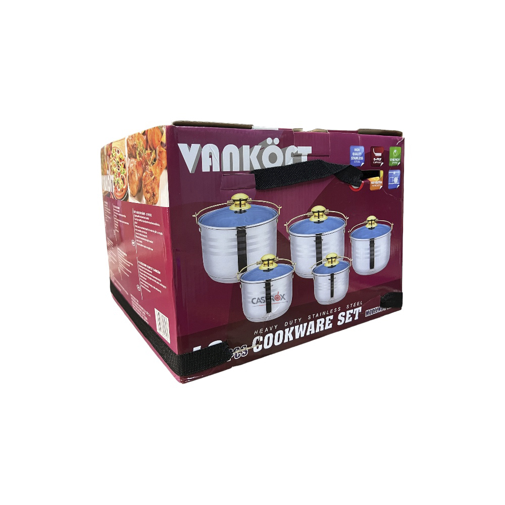 Set 5 Ollas c/asa de Acero Inoxidable – VANKOFT - Imagen 2