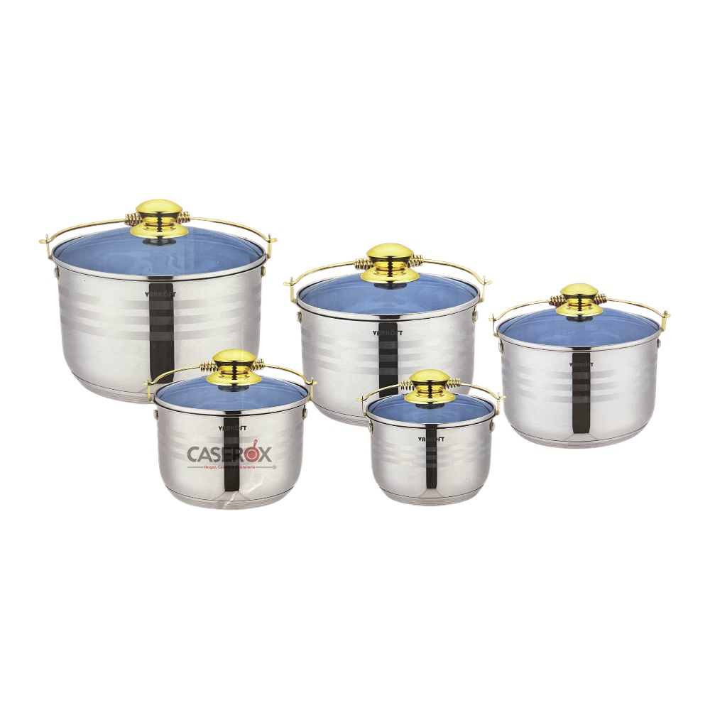 Set 5 Ollas c/asa de Acero Inoxidable – VANKOFT