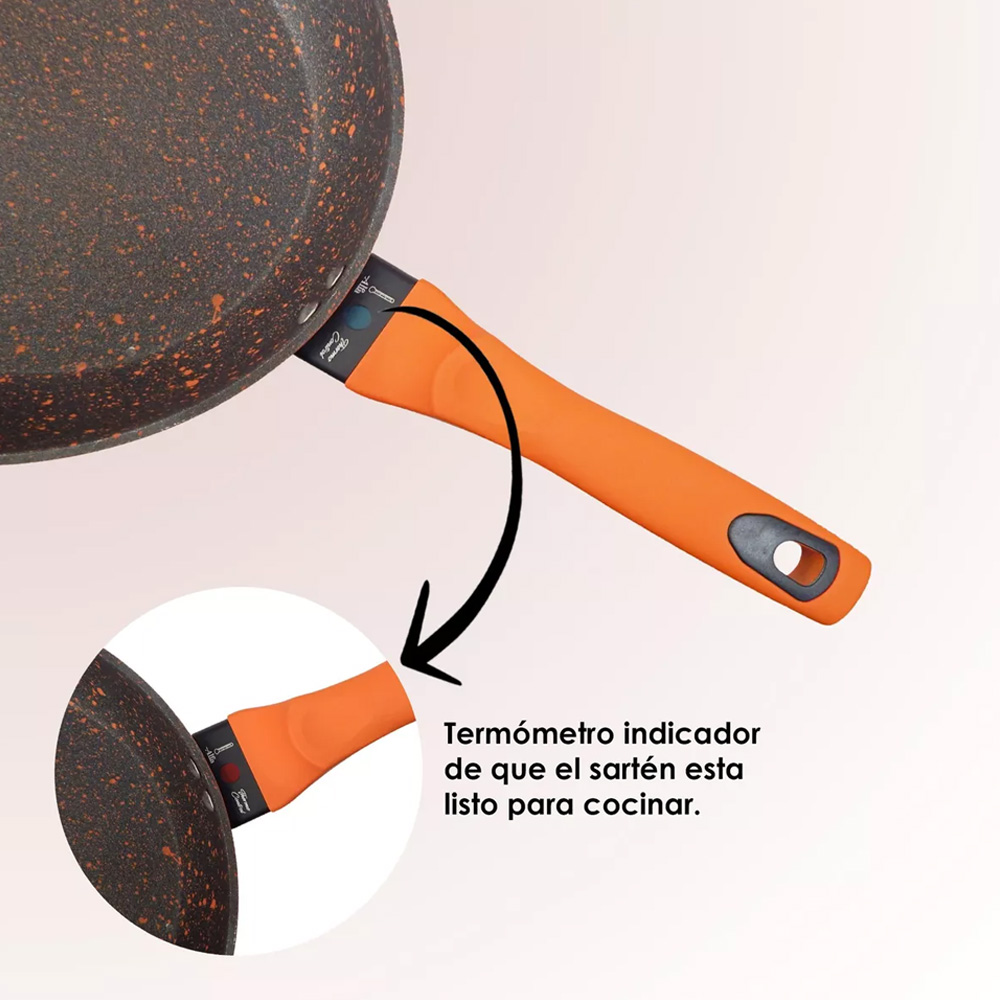 Sarten Aluminio Antiadherente c/Indicador de Temperatura 28cm – ALFA - Imagen 2