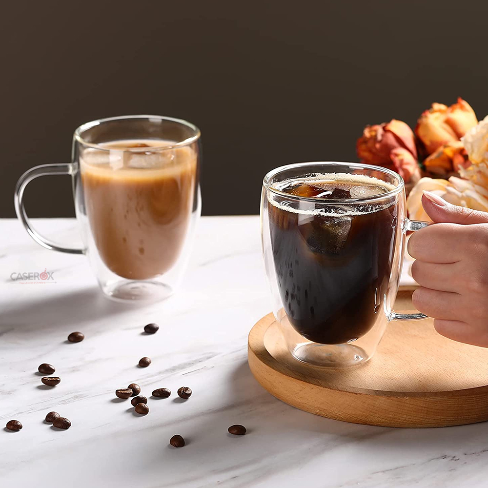 Set 2 Tazas de Borosilicato Doble Fondo 350ml – CSX - Imagen 4