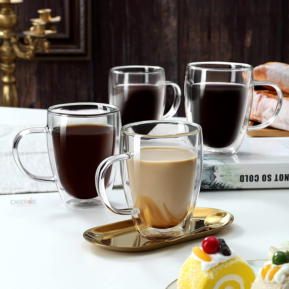 Set 2 Tazas de Borosilicato Doble Fondo 350ml – CSX - Imagen 2